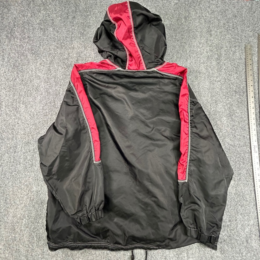 Unionbay Mens XL Vintage Windbreaker Jacket Black Red Contrast Stitch Anorak - Picture 6 of 7